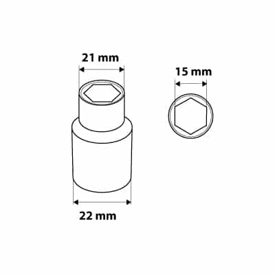 NEO Hex socket 1/2" 15 mm - reliable workshop tool 6