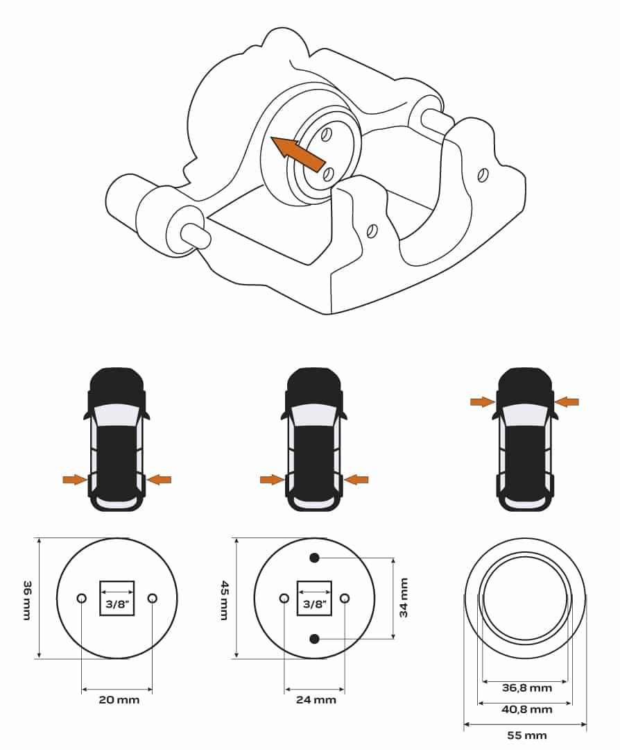 NEO Brake caliper separator, MINI set - quick brake pad replacement 4