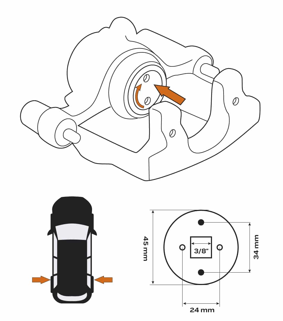 NEO Brake caliper separator - Right-hand thread for easy pad replacement 5
