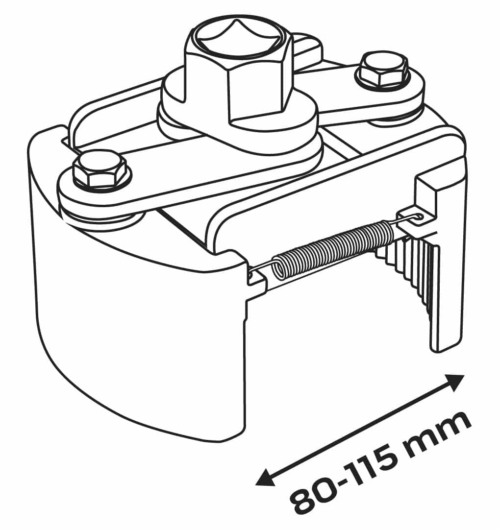 NEO TOOLS Automatic oil filter wrench 80-115 mm 6