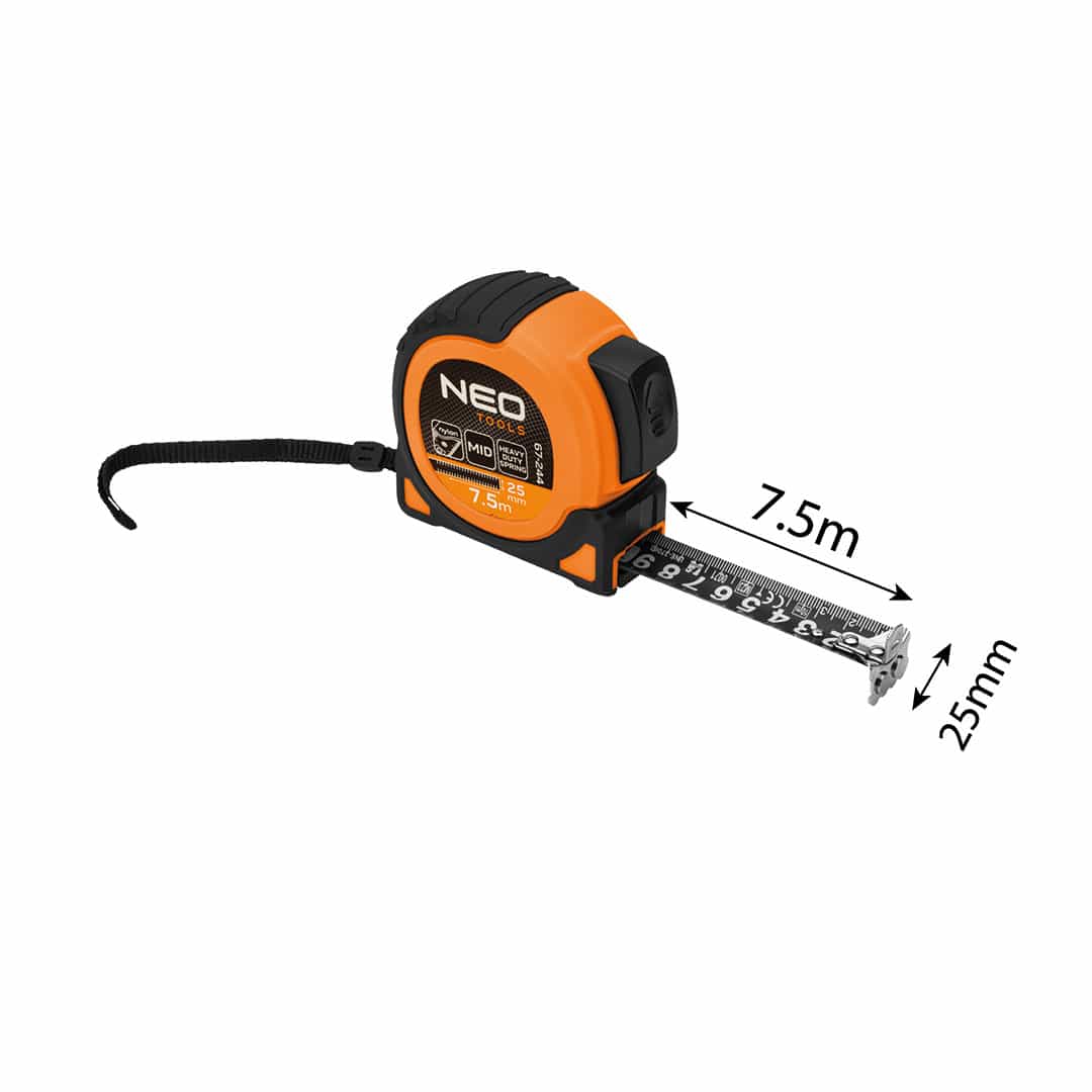 NEO TOOLS Super Black Steel Tape Measure 7.5 m - reliable and precise 9