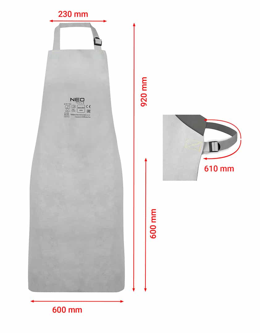 NEO Leather welding apron 60 x 90 cm with cotton straps 6