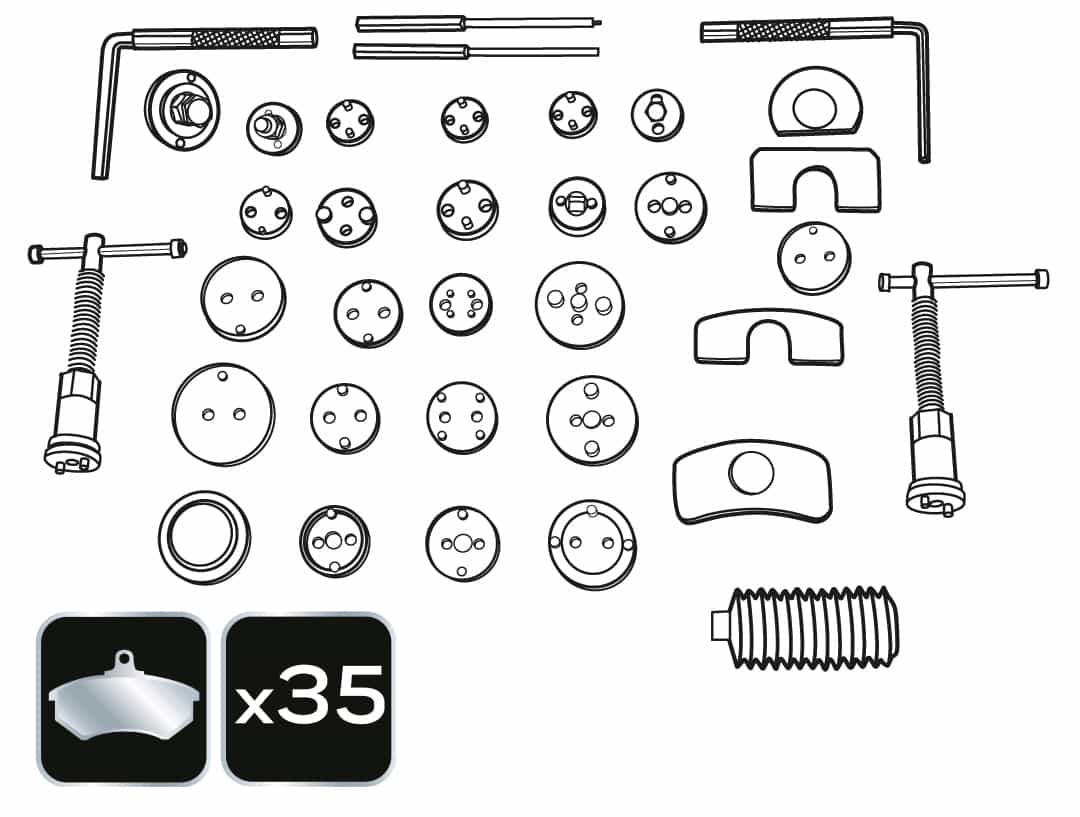 NEO Brake caliper separator set - 35 pieces for professionals 8