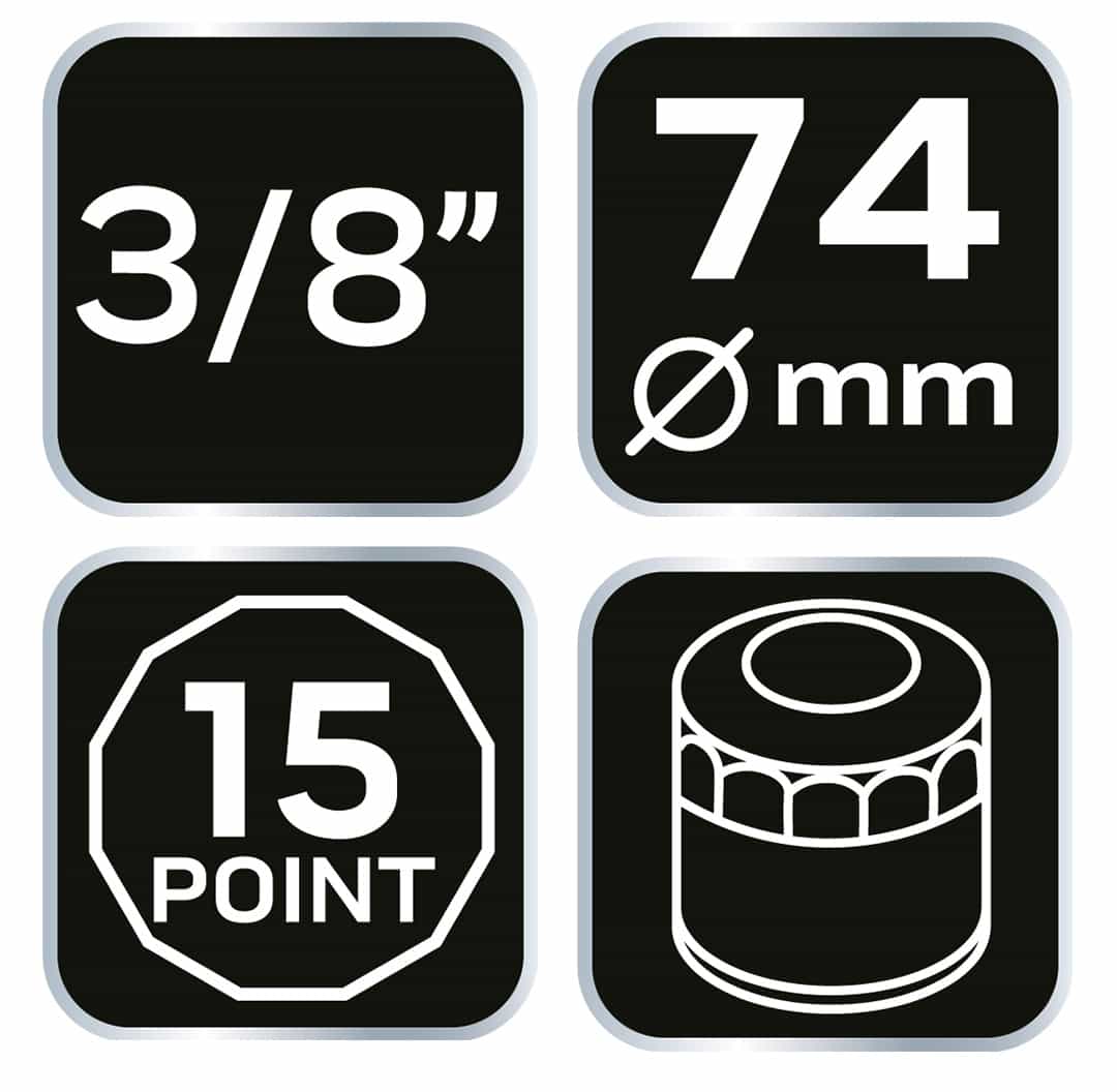 NEO Oil filter wrench 74 mm 15-point - reliable tool 6