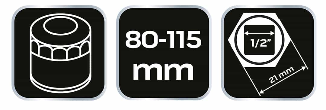 NEO TOOLS Automatic oil filter wrench 80-115 mm 5