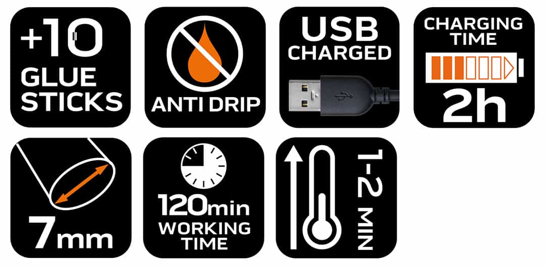 NEO TOOLS Hot Glue Pen - Cordless with USB 10