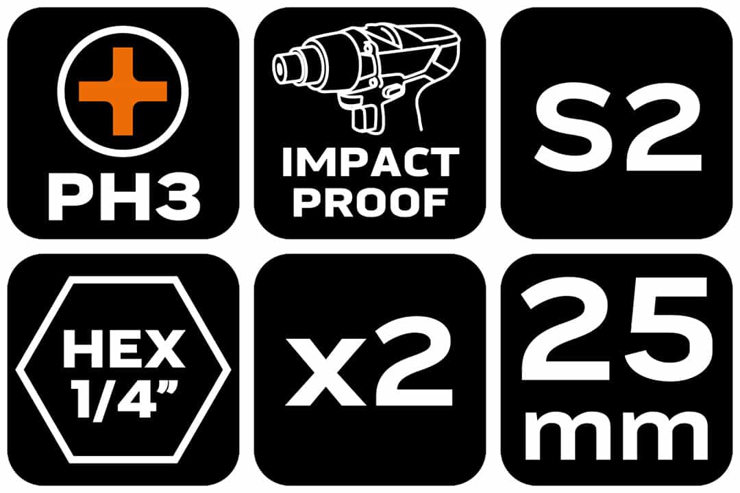 NEO TOOLS Impact bits PH3 25 mm - reliable tool for your workshop 3