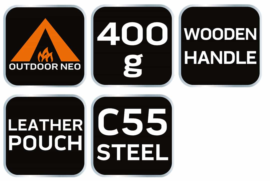 NEO TOOLS Bushcraft Axe 400g - Compact and Durable 7