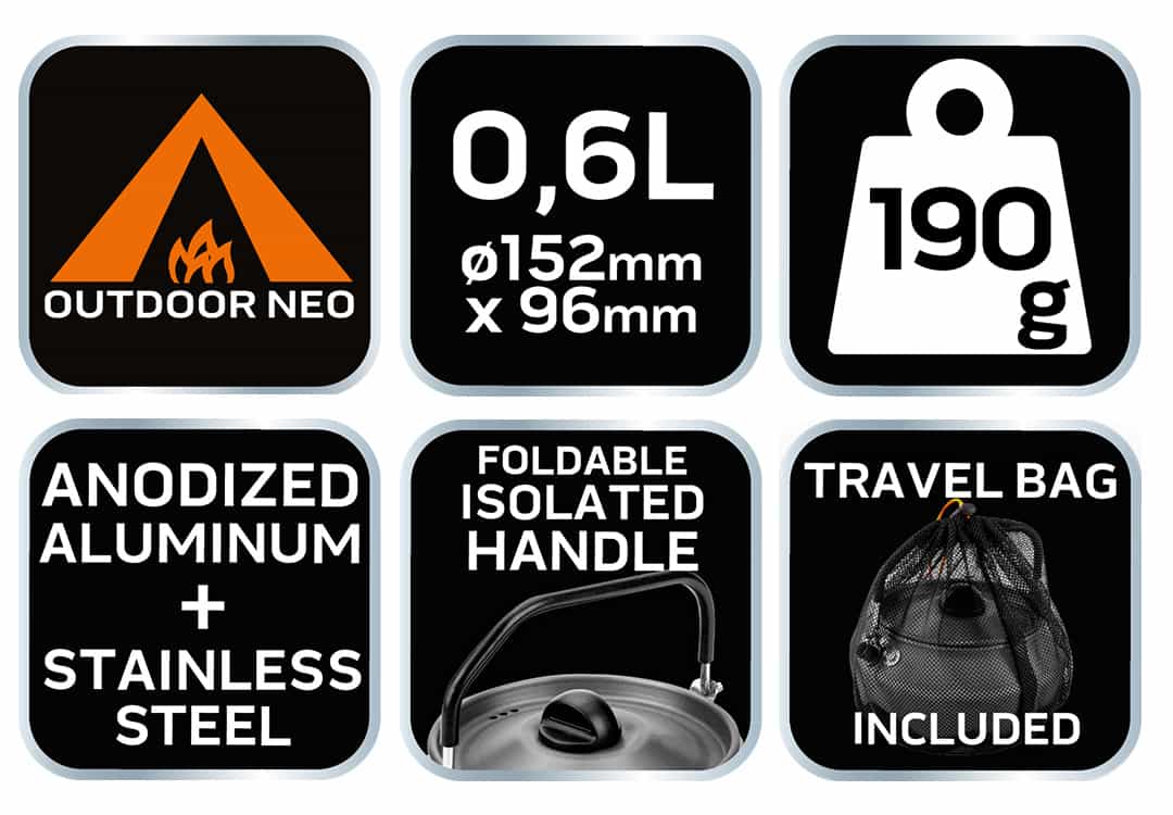 NEO Travel kettle 0.8 l - ideal for camping 3