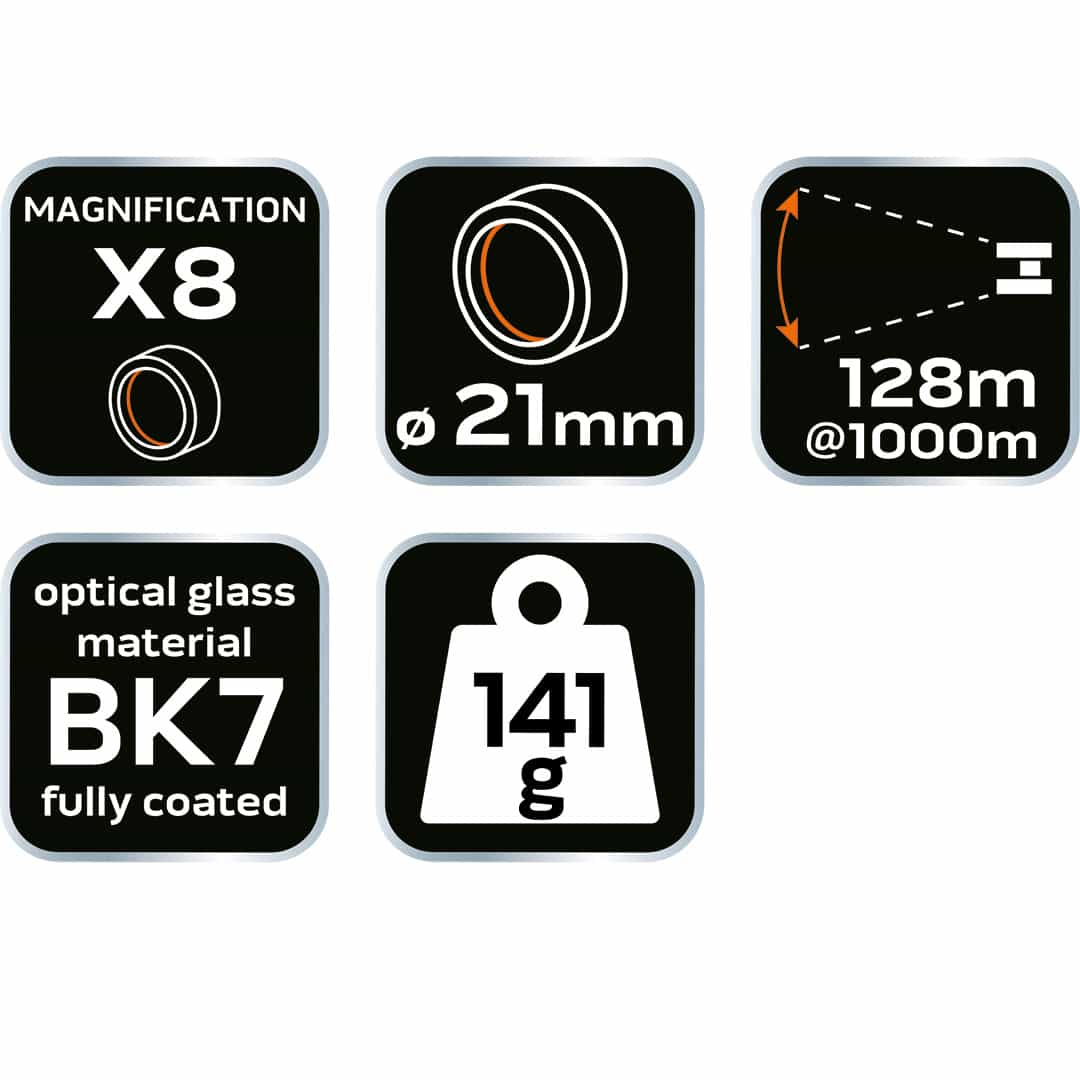 NEO TOOLS Small 8x21 Binoculars - ideal for landscape observation 7