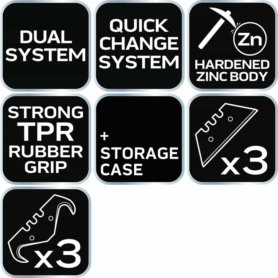 NEO Knife with trapezoidal and hook blade, metal body 6 blades 3