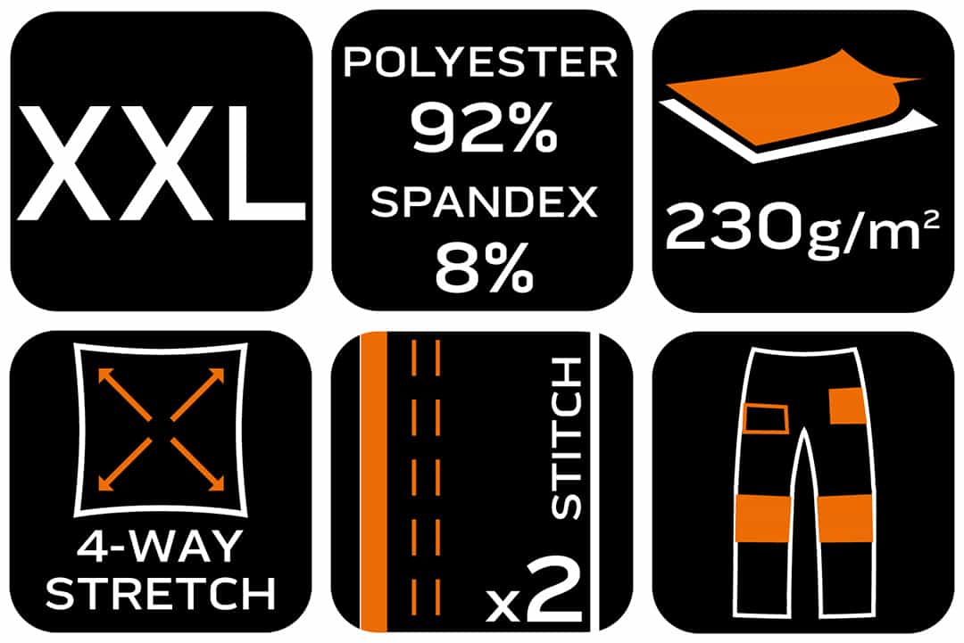 NEO TOOLS Work trousers Mix&Match 4-way stretch black-orange XXL 9