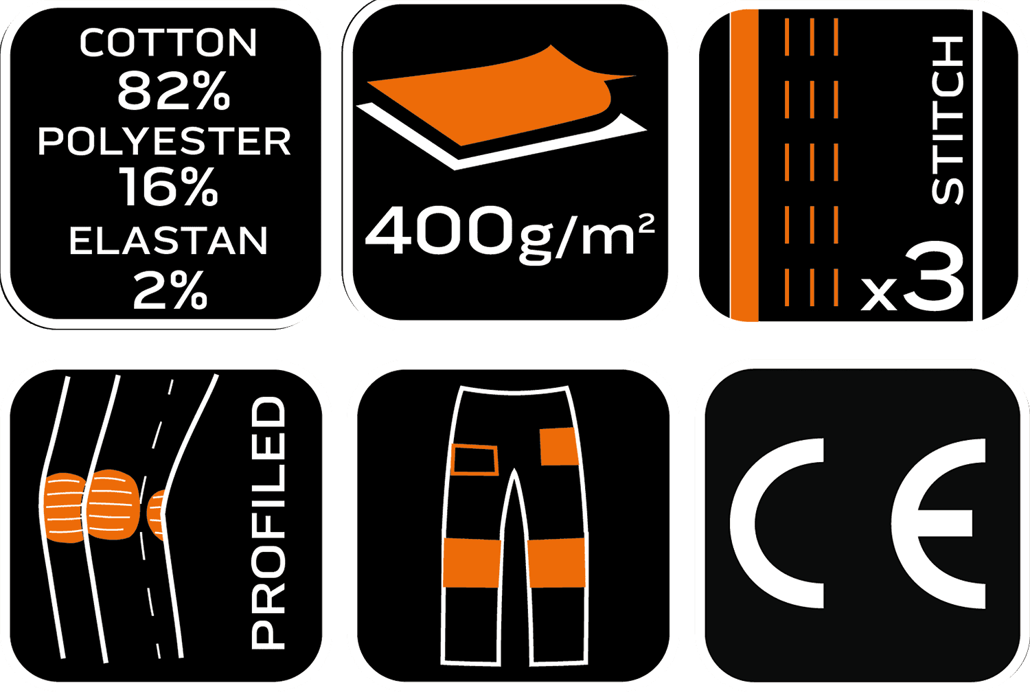 NEO TOOLS DENIM Work Trousers - grey, Oxford reinforced, size M 3