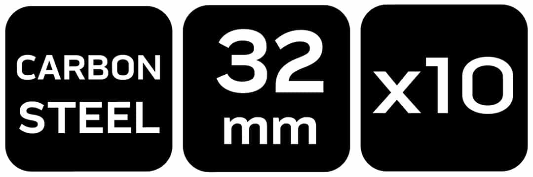 NEO TOOLS Tool holder - carbon steel fi 32, 10 pcs. 7