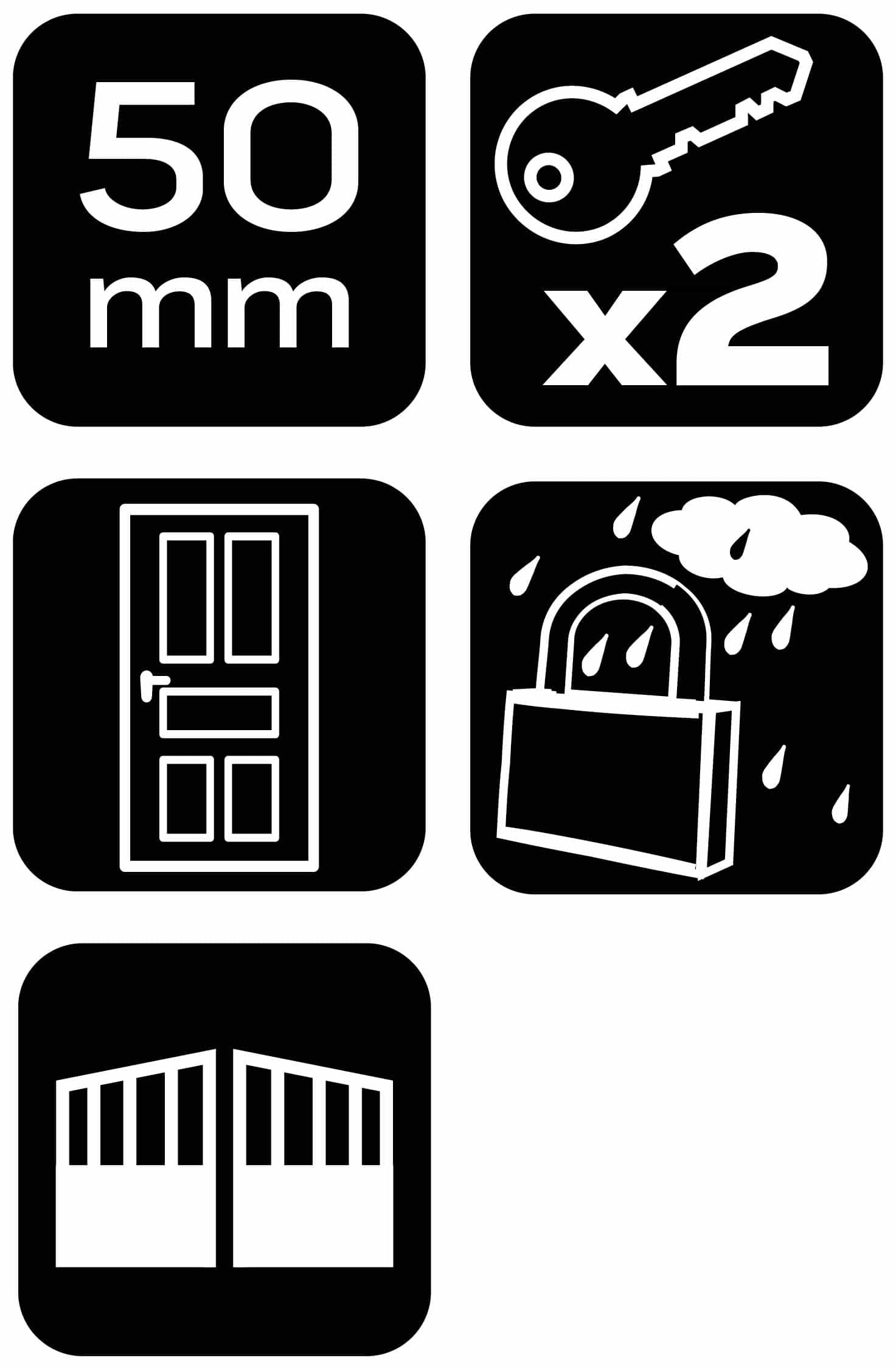 NEO TOOLS Padlock 50 mm - cast iron with 3 keys 10