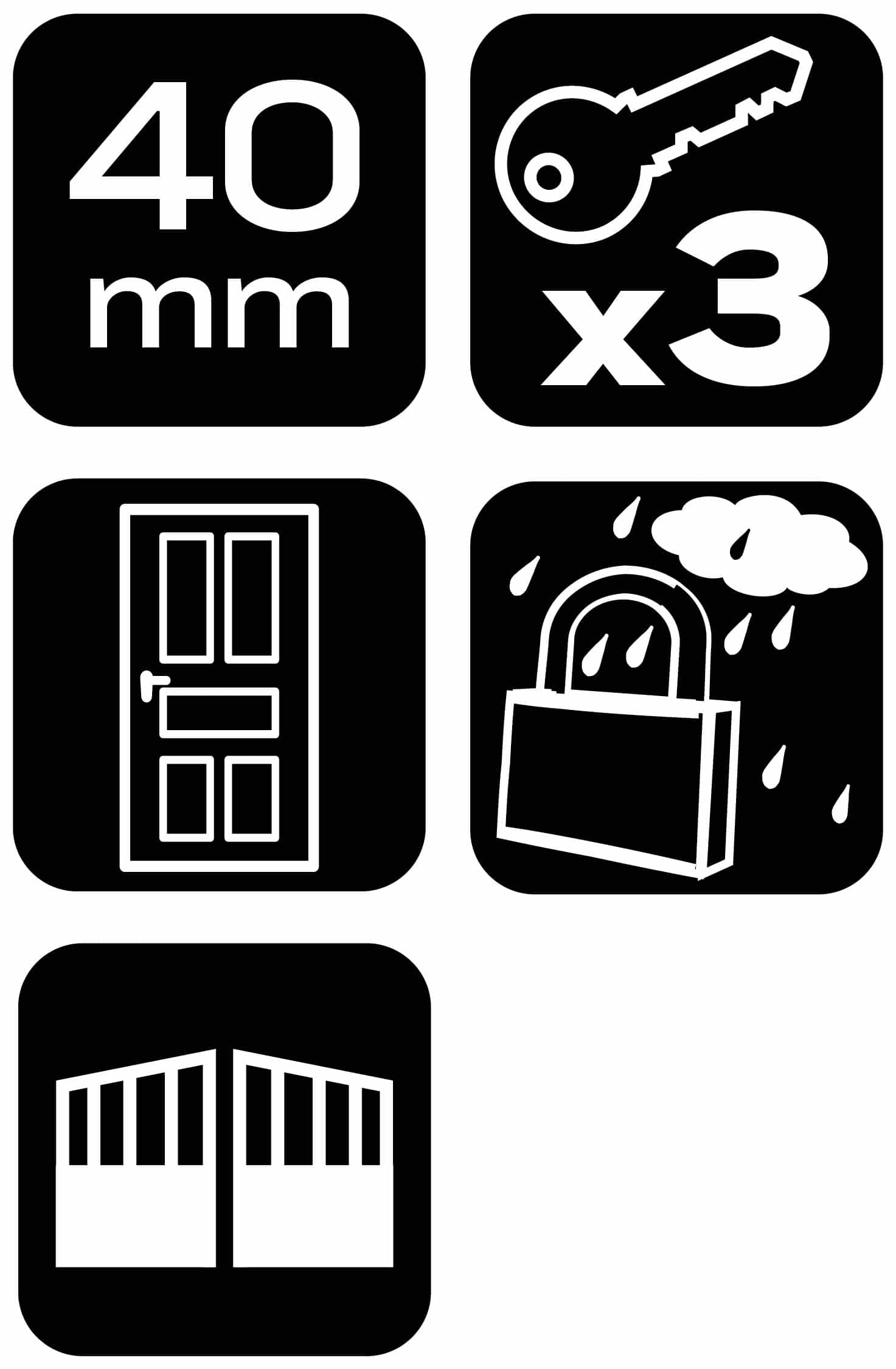 NEO TOOLS Cast iron padlock 40 mm with 3 keys - solid security 10