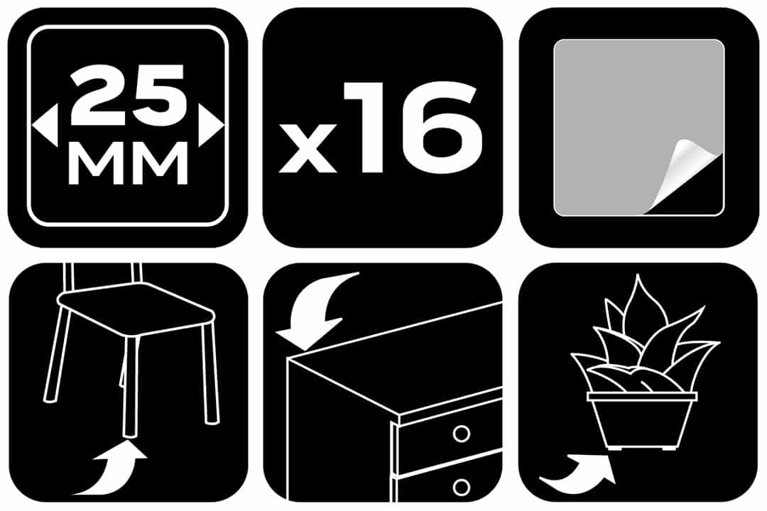 NEO TOOLS Self-adhesive felt pads light brown 25x25 mm 16 pieces - floor protection 7