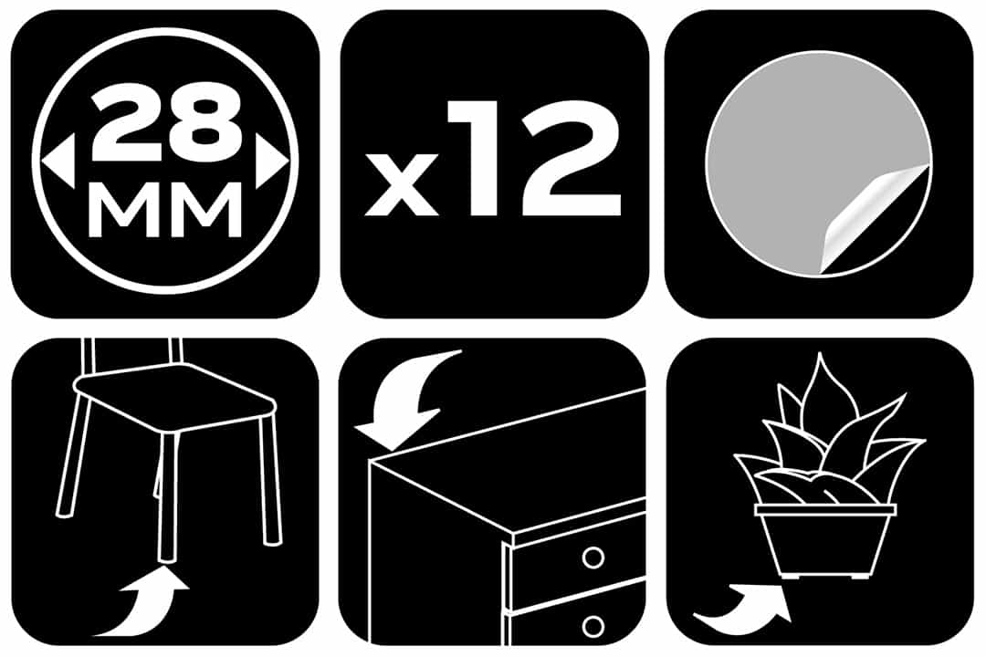 NEO TOOLS Felt pads round self-adhesive - white 28 mm, 12 pieces 7