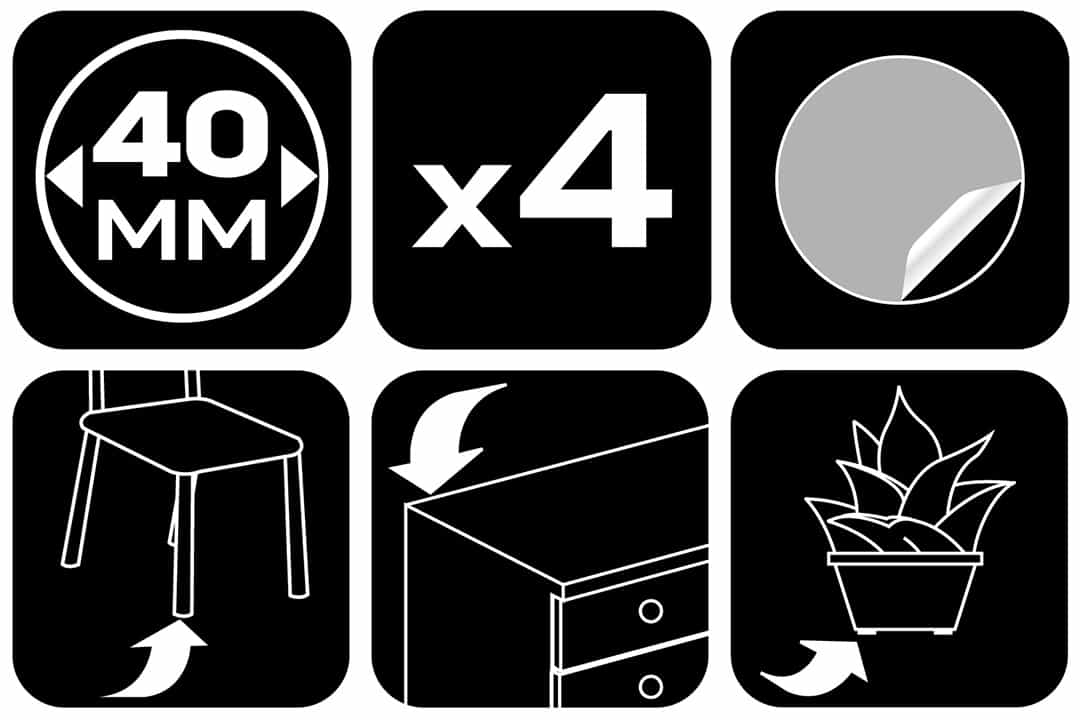 NEO TOOLS Round felt pads self-adhesive - dark brown 40mm, 4 pcs. 7