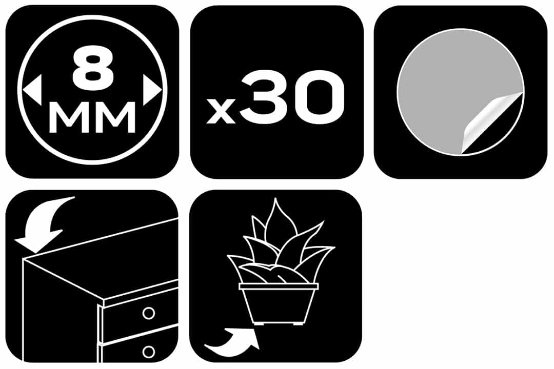 NEO TOOLS Self-adhesive silicone pads 8 mm - 30 pieces for protecting your furniture 8