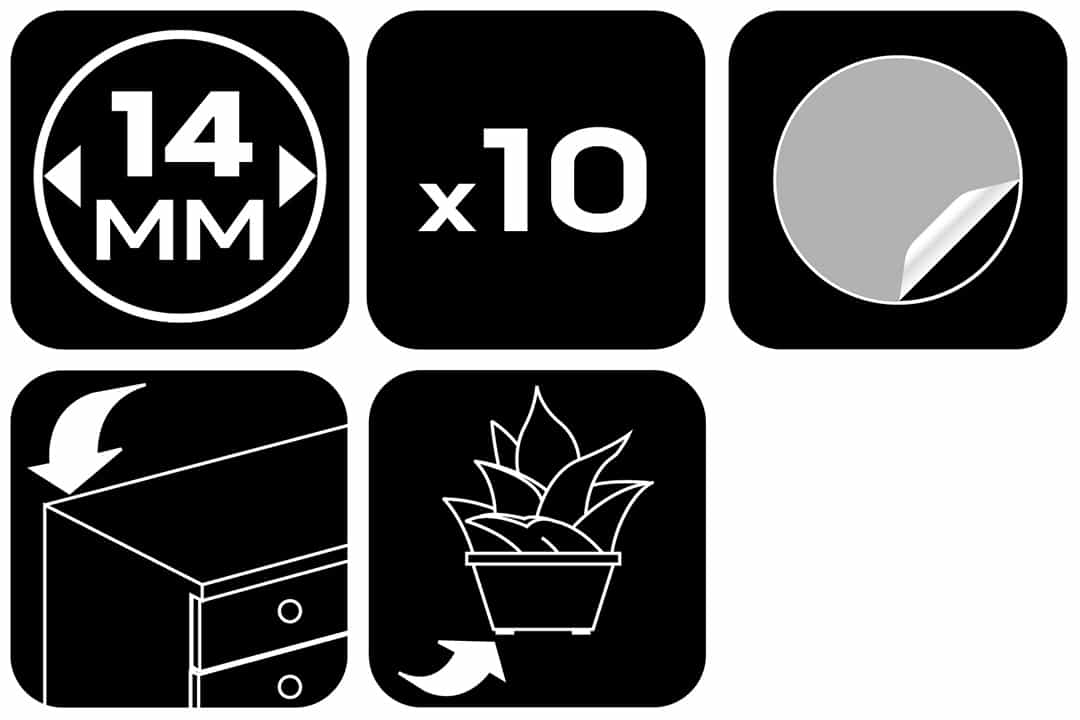 Silicone pads self-adhesive - transparent 14 mm, 10 pieces 8