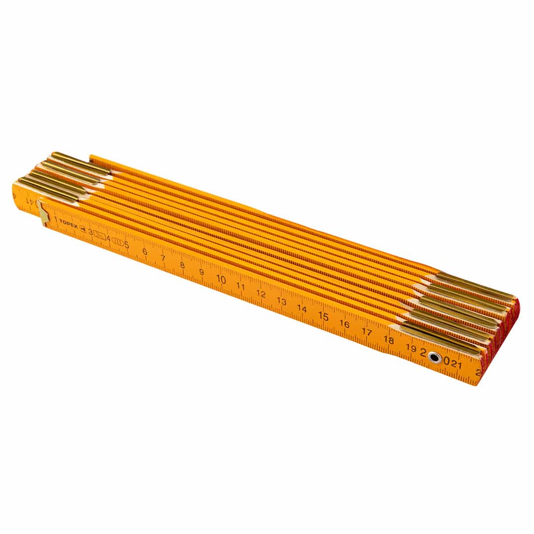 TOPEX Folding wooden ruler 2 m, yellow - reliable in every workshop 2