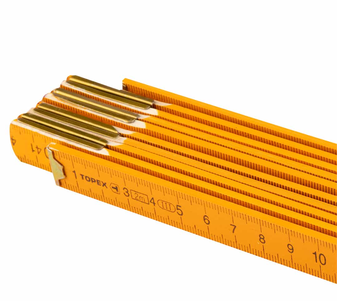 TOPEX Folding wooden ruler 2 m, yellow - reliable in every workshop 6