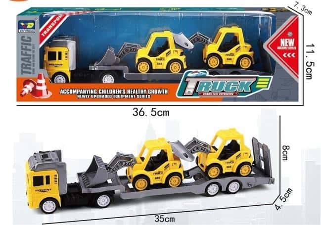 Merkpol Low Loader - Transport truck with two excavators - bring the construction site to your child's room