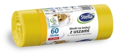 Stella Garbage Bags 60L - 14 pcs Yellow for Plastic and Metal Recycling