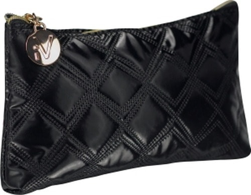 Inter-V Cosmetic Bag Black and Gold 18x11x2 cm - perfect for travel