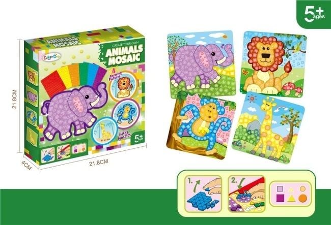 Merkpol Animal mosaic creation set - creative fun for kids