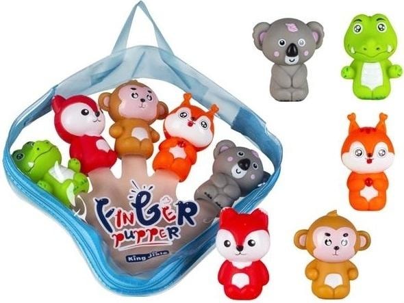 Merkpol Puppets - Soft Rubber Animals for Fingers 5 Pieces - perfect for playing