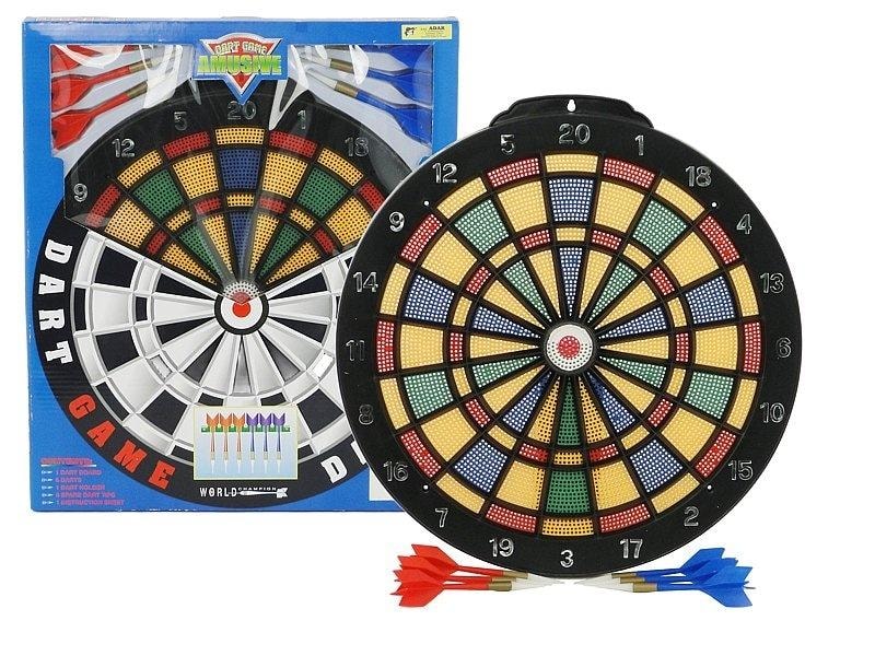 Darts - Set with 35.3 cm board and 6 darts - ideal as a gift