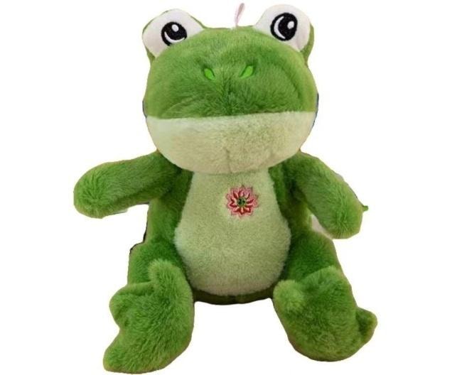 Plush frog with flower - perfect gift for children