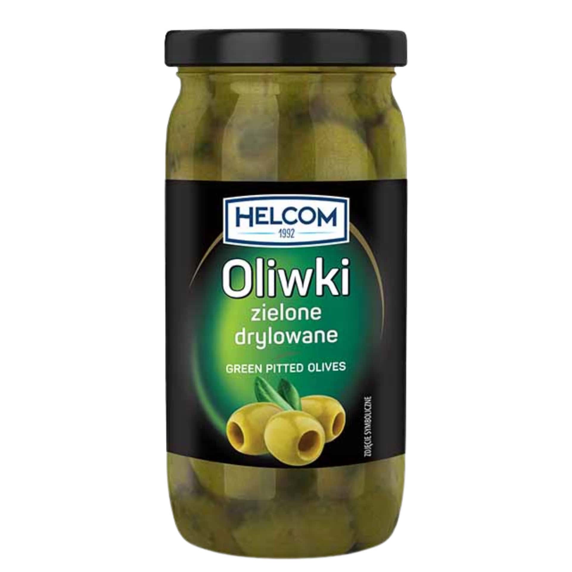 TGE Green Pitted Olives 880g - Mediterranean taste