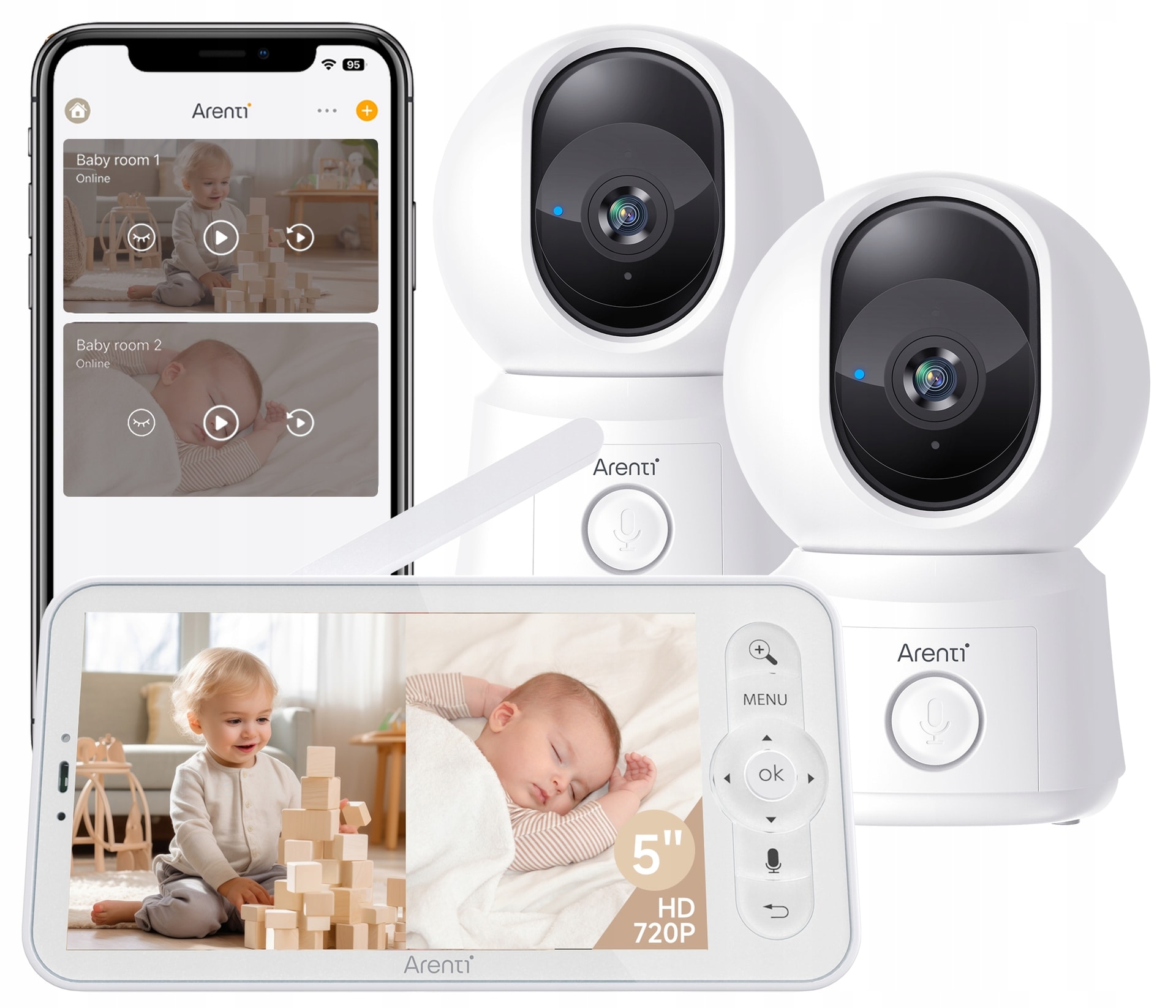 Arenti Children's Set 2MP / 1080P WiFi - Dual Camera + LCD