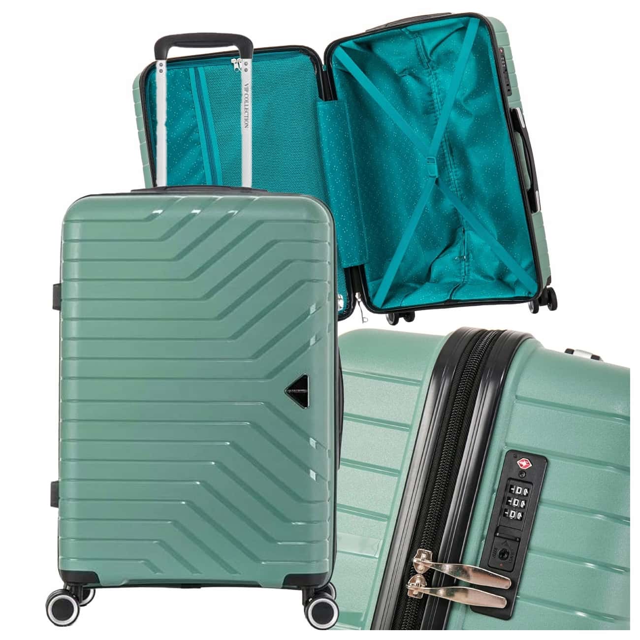 RPET Suitcase Paris 67 cm Mint - perfect for travel