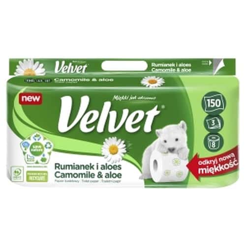 Velvet Toilet Paper Chamomile & Aloe Vera - 8 rolls for comfort