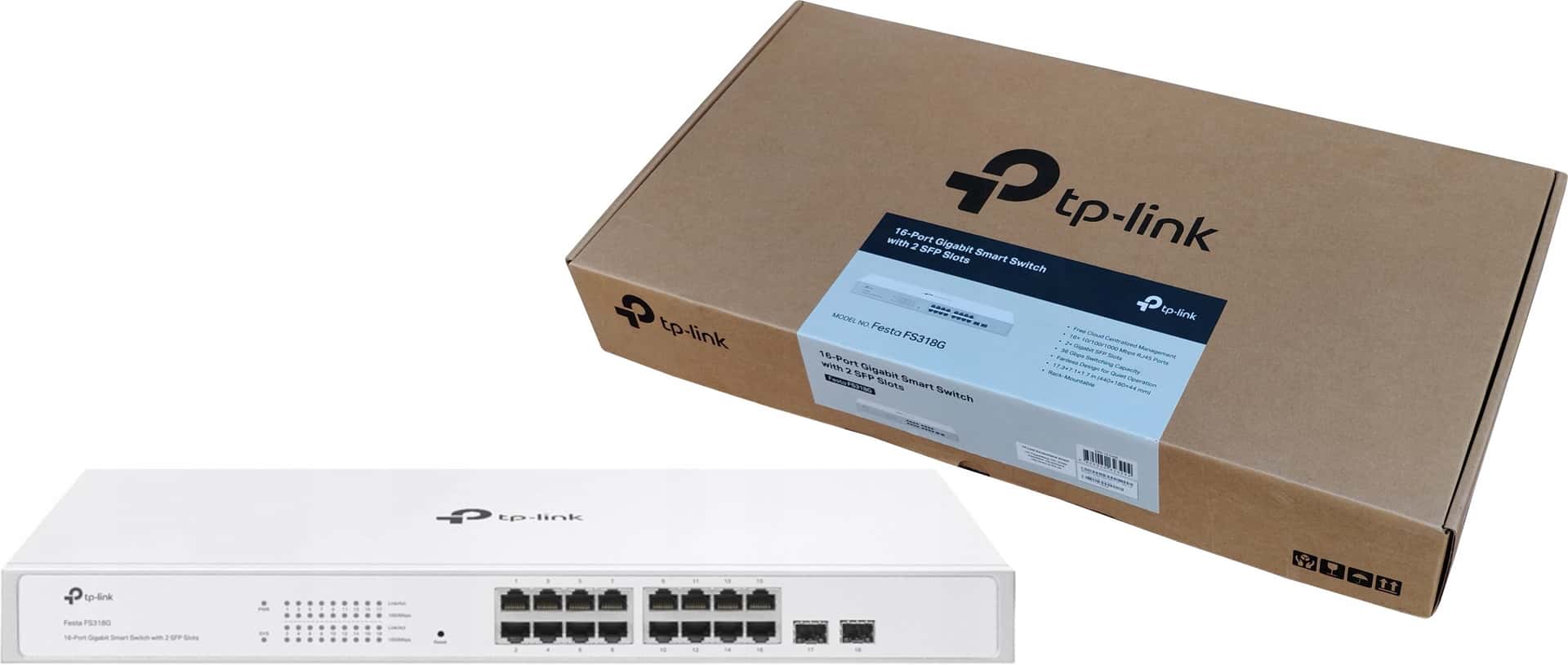 TP-LINK 16-Port Gigabit Smart Switch with 2 SFP Slots