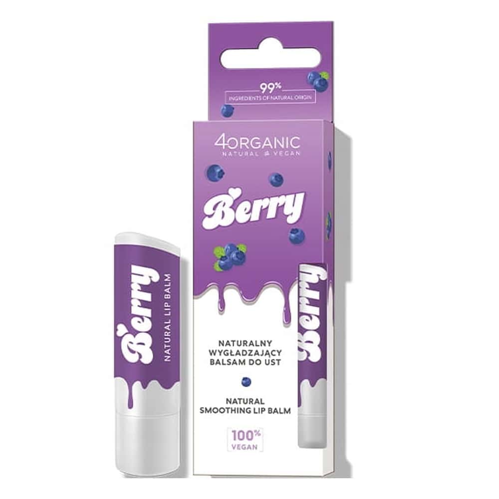 4organic Smoothing Lip Balm Berry – natural protection and hydration