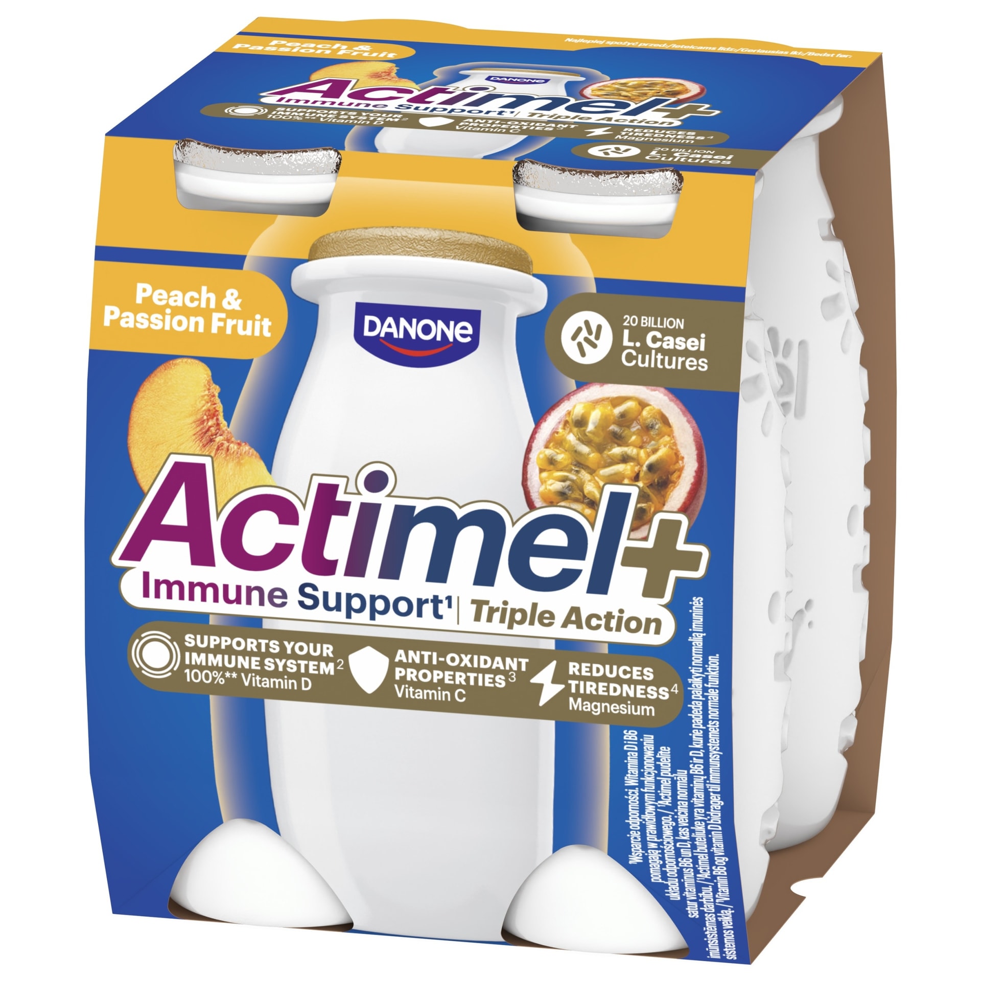 Actimel Peach Mango - fermented milk drink 4 x 100g