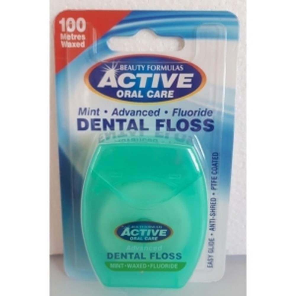 APS Active 100M - Mint dental floss with fluoride, waxed - take care of oral hygiene