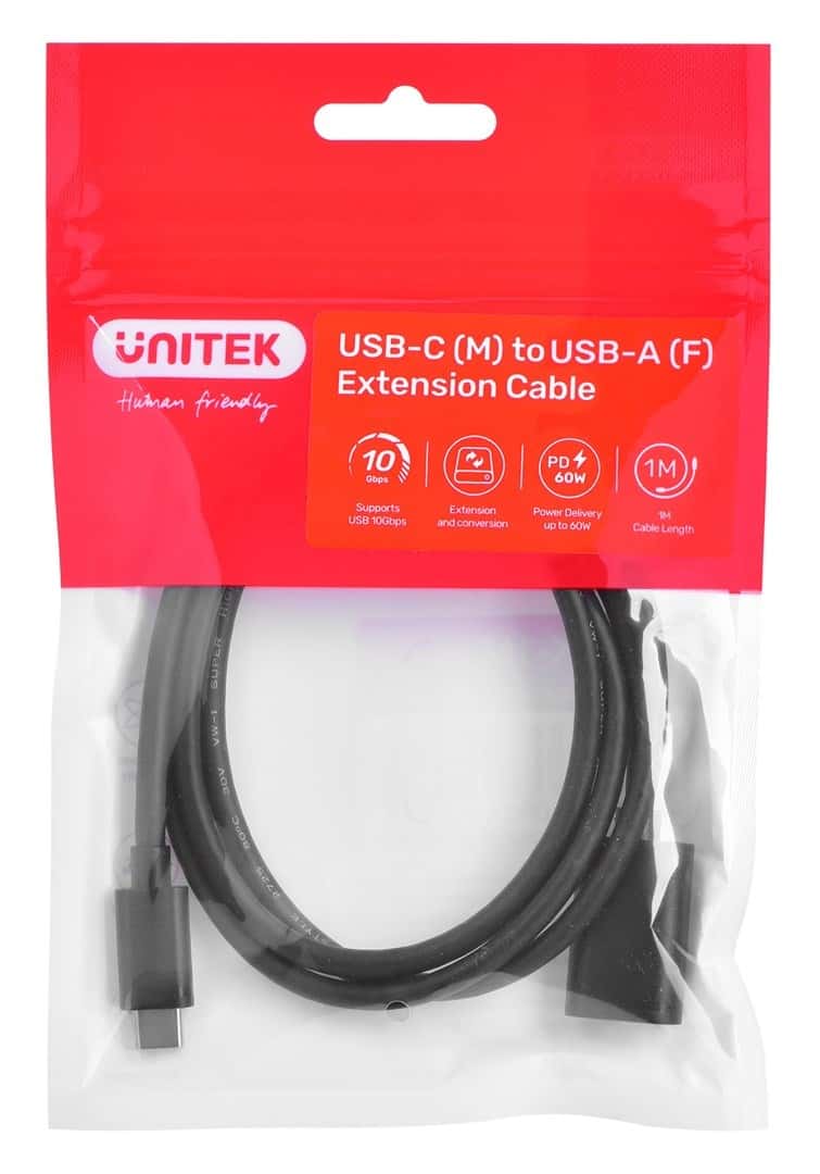 UNITEK USB-C to USB-A Cable Adapter 10 Gbps 60W 1m
