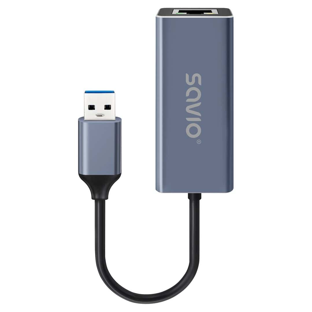 Savio Adapter USB-A - RJ-45 Gigabit Ethernet AK-83