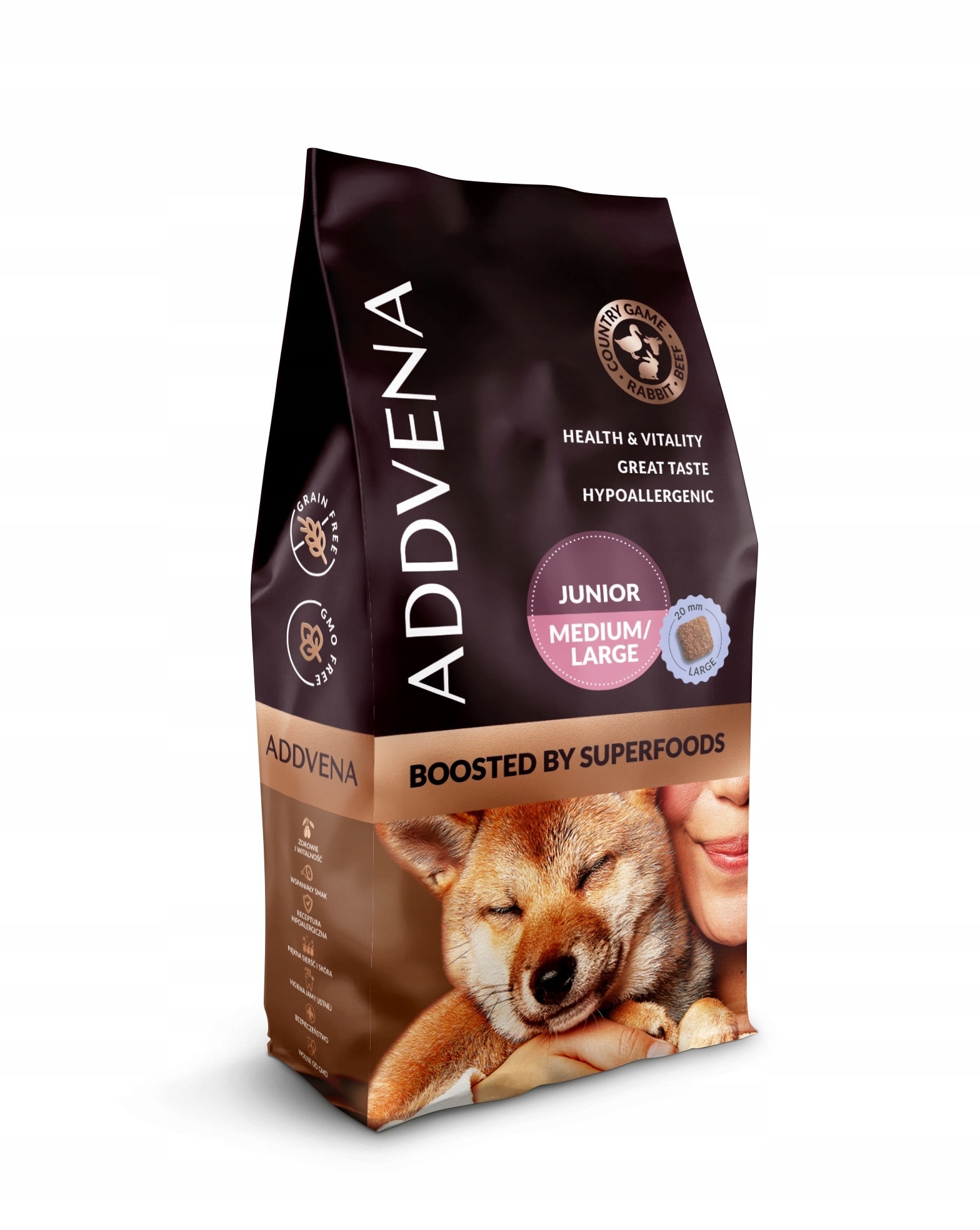 ADDVENA BOOSTED BY SUPERFOODS - Food for medium and large breed puppies 10kg