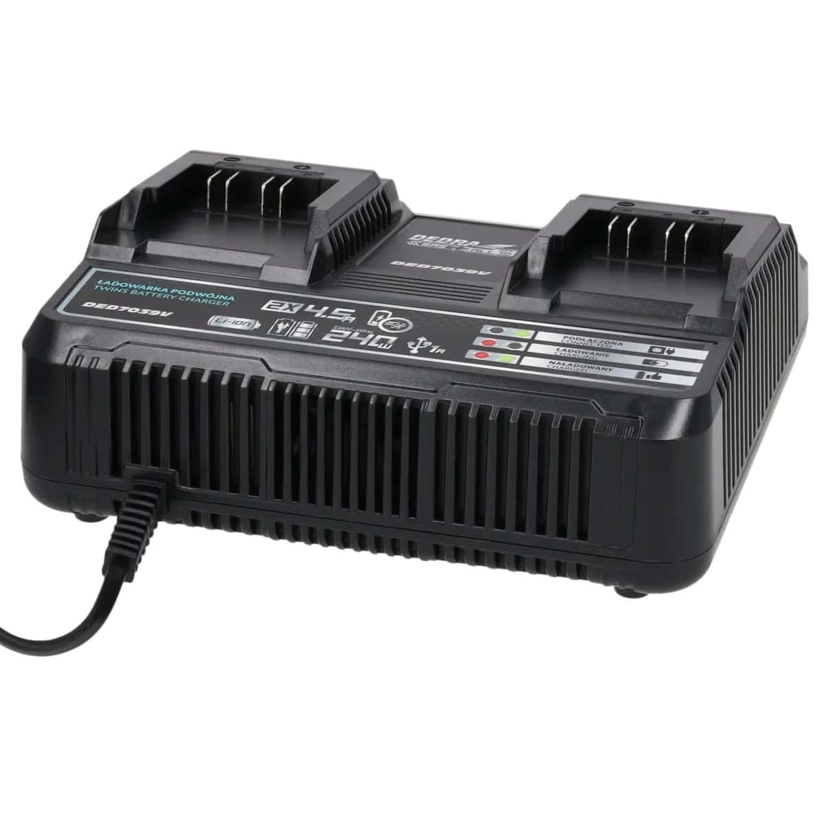 DEDRA Double charger for 18V batteries - quick charging
