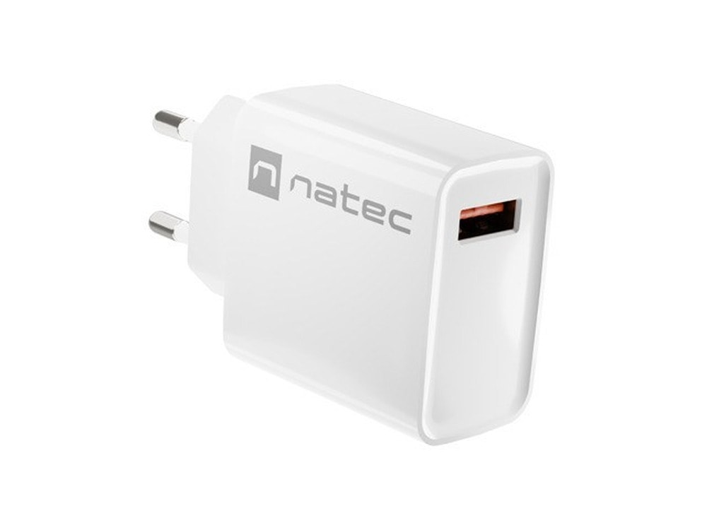 Natec Ribera - USB-A 18W Wall Charger white - perfect for travel