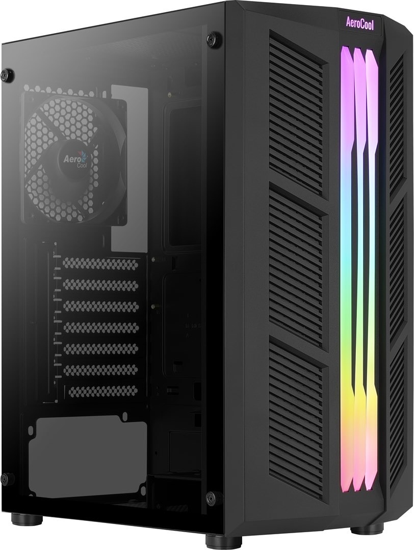 Aerocool PGS Prime-G-BK-v1 RGB - Black computer case with RGB lighting