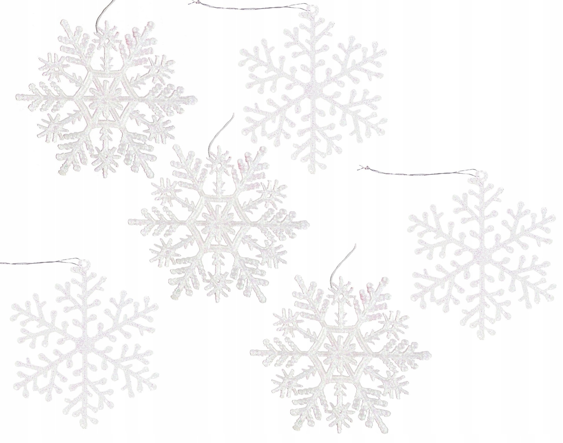 Acrylic Snowflakes decorative - set of 6 pieces mix designs, perfect for Christmas