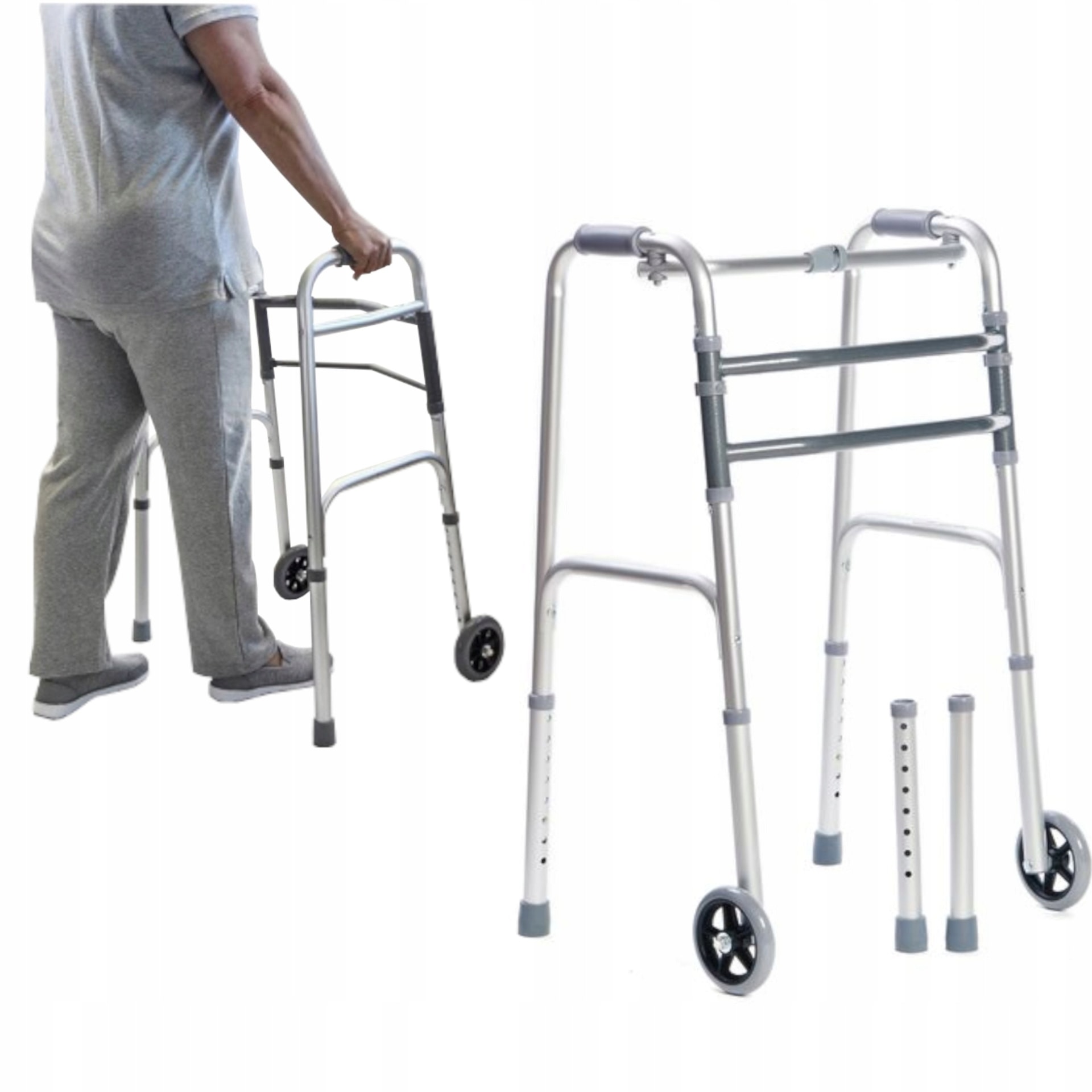 Aluminum rehabilitation walker for outdoor use - ideal for seniors
